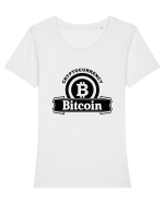 Cryptocurrency Bitcoin Tricou mânecă scurtă guler larg fitted Damă Expresser