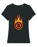 Fireball Bitcoin Tricou mânecă scurtă guler larg fitted Damă Expresser
