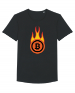 Fireball Bitcoin Tricou mânecă scurtă guler larg Bărbat Skater