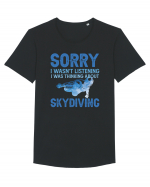Skydiving Sorry I Wasn't Listening Tricou mânecă scurtă guler larg Bărbat Skater