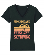Sunshine And Skydiving Tricou mânecă scurtă guler V Damă Evoker