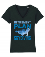 Retirement Plan Skydiving Tricou mânecă scurtă guler V Damă Evoker