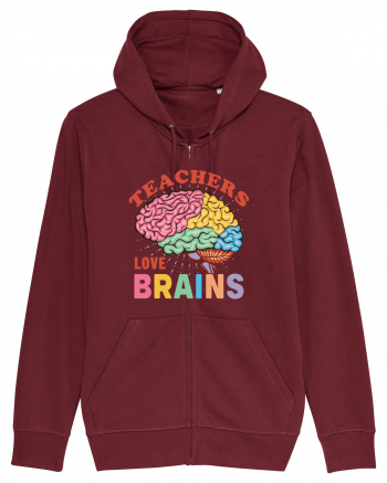 Teachers Love Brains Burgundy