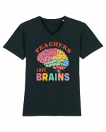 Teachers Love Brains Tricou mânecă scurtă guler V Bărbat Presenter