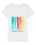Vama Veche Colors Tricou mânecă scurtă guler V Damă Evoker