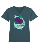 Fericirea se naște din prune Tricou mânecă scurtă guler V Bărbat Presenter