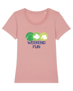 Weekend fun - pescar Tricou mânecă scurtă guler larg fitted Damă Expresser
