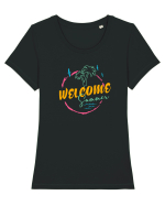 Welcome summer Tricou mânecă scurtă guler larg fitted Damă Expresser