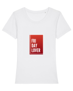 Friday Lover Tricou mânecă scurtă guler larg fitted Damă Expresser