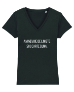 Liniste si o Carte Buna. Tricou mânecă scurtă guler V Damă Evoker