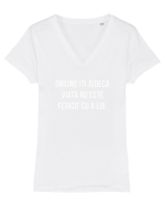 Oricine iti judeca viata Tricou mânecă scurtă guler V Damă Evoker
