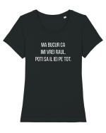 Imi vrei raul? Tricou mânecă scurtă guler larg fitted Damă Expresser