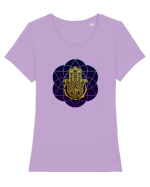 Hamsa Hand Tricou mânecă scurtă guler larg fitted Damă Expresser