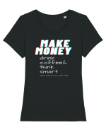 Make money Tricou mânecă scurtă guler larg fitted Damă Expresser