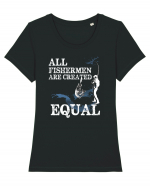 All Fishermen Are Created Equal Tricou mânecă scurtă guler larg fitted Damă Expresser