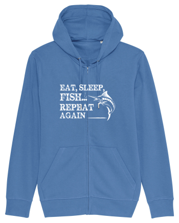 Eat Sleep Fish Repeat Bright Blue