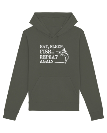 Eat Sleep Fish Repeat Khaki