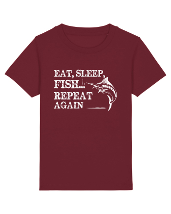 Eat Sleep Fish Repeat Burgundy