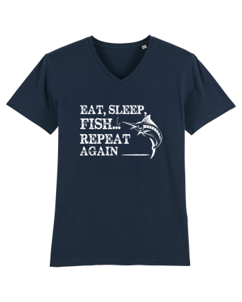Eat Sleep Fish Repeat French Navy