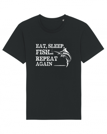 Eat Sleep Fish Repeat Black