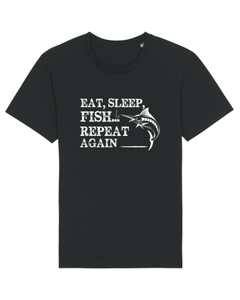 Eat Sleep Fish Repeat Black
