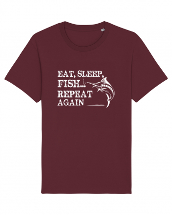 Eat Sleep Fish Repeat Burgundy