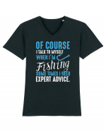 I Talk To Myself When I'm Fishing Tricou mânecă scurtă guler V Bărbat Presenter