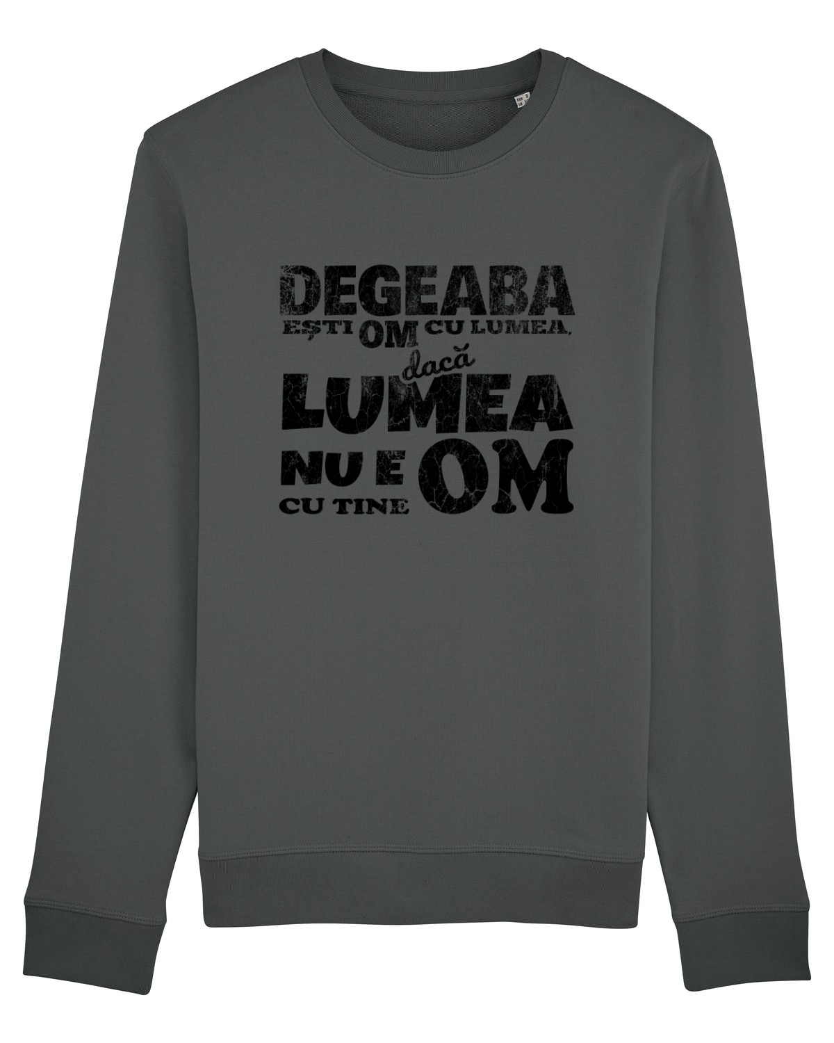 Bluză mânecă lungă Unisex Rise Anthracite