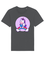 Unicornul care citeste Tricou mânecă scurtă Unisex Rocker