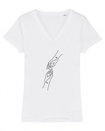 Reaching Hands White