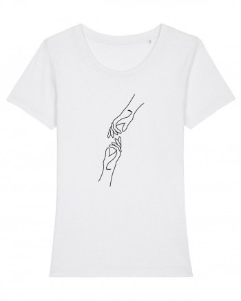 Reaching Hands White