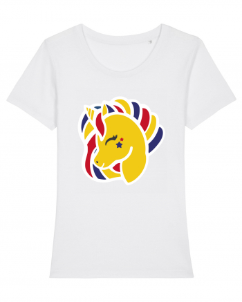 Unicorn Patriotic Tricolor White