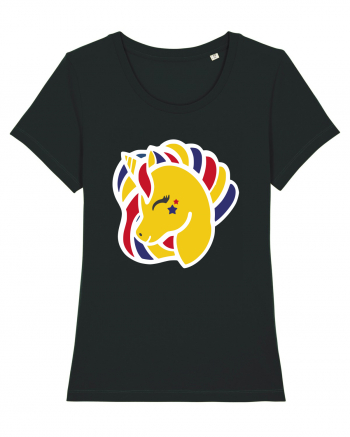 Unicorn Patriotic Tricolor Black