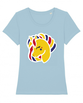 Unicorn Patriotic Tricolor Sky Blue