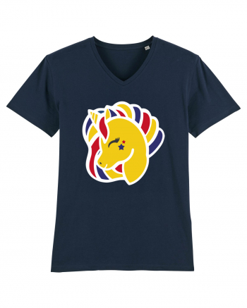 Unicorn Patriotic Tricolor French Navy