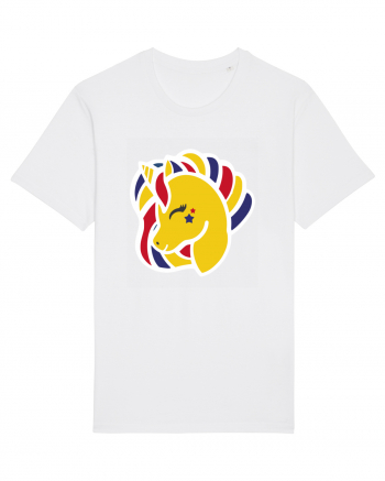 Unicorn Patriotic Tricolor White