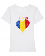 Iubesc Romania Tricou mânecă scurtă guler larg fitted Damă Expresser