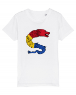 Lup Dacic Tricolor Tricou mânecă scurtă  Copii Mini Creator