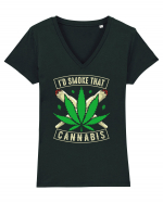 I'd Smoke That Cannabis Tricou mânecă scurtă guler V Damă Evoker