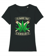 I'd Smoke That Cannabis Tricou mânecă scurtă guler larg fitted Damă Expresser
