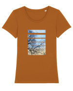 Piese de pe Cer Tricou mânecă scurtă guler larg fitted Damă Expresser
