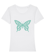Fluture Dantela Tricou mânecă scurtă guler larg fitted Damă Expresser