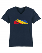 Romania skyline Tricou mânecă scurtă guler V Bărbat Presenter