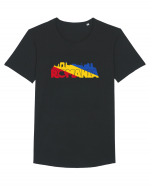 Romania skyline Tricou mânecă scurtă guler larg Bărbat Skater