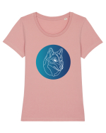 Wolf Lines Tricou mânecă scurtă guler larg fitted Damă Expresser