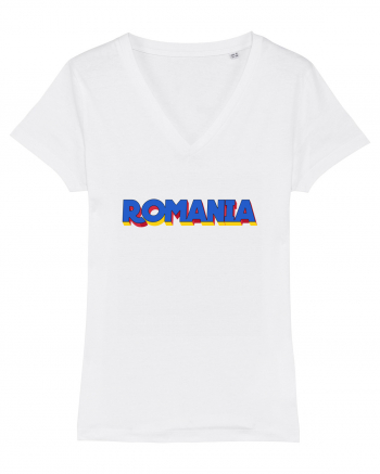 Romania 3D text White