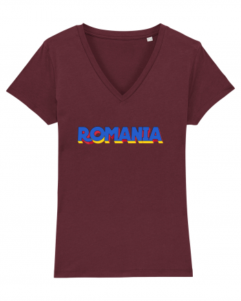 Romania 3D text Burgundy