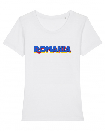 Romania 3D text White