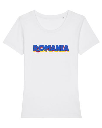 Romania 3D text White