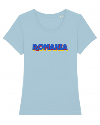 Romania 3D text Sky Blue